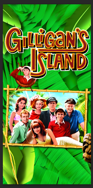 Tapis de protection vitre flipper Gilligan's Island  - Dimensions : 52cm x 106cm