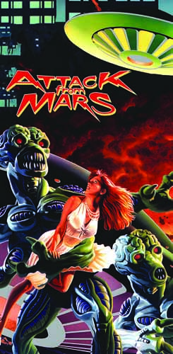 Tapis de protection vitre flipper  Attack From Mars - Dimensions :106cm x 52cm