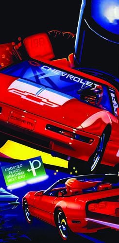 Tapis de protection vitre flipper  Corvette - Dimensions :106cm x 52cm