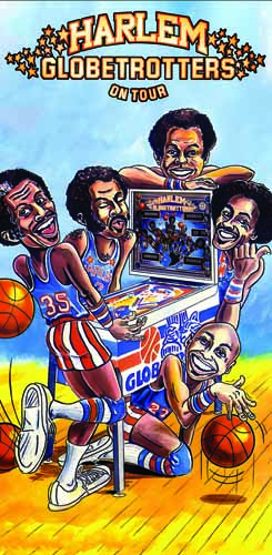 Tapis de protection vitre flipper  Harlem globe Trotters - Dimensions :106cm x 52cm
