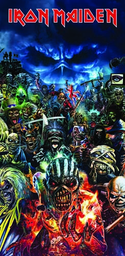 Tapis de protection vitre flipper  Iron Maiden - Dimensions :106cm x 52cm