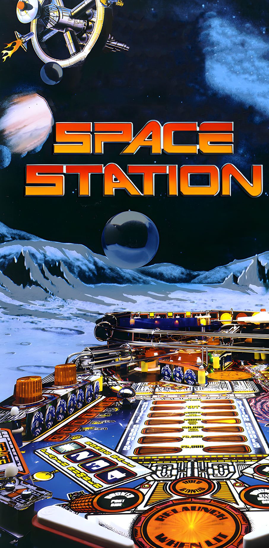 Tapis de protection vitre flipper  Space Station - Dimensions :106cm x 52cm