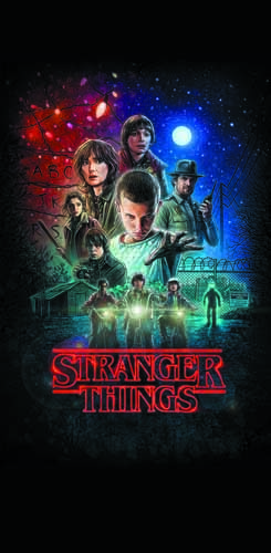 Tapis de protection vitre flipper  Stranger Things - Dimensions :106cm x 52cm
