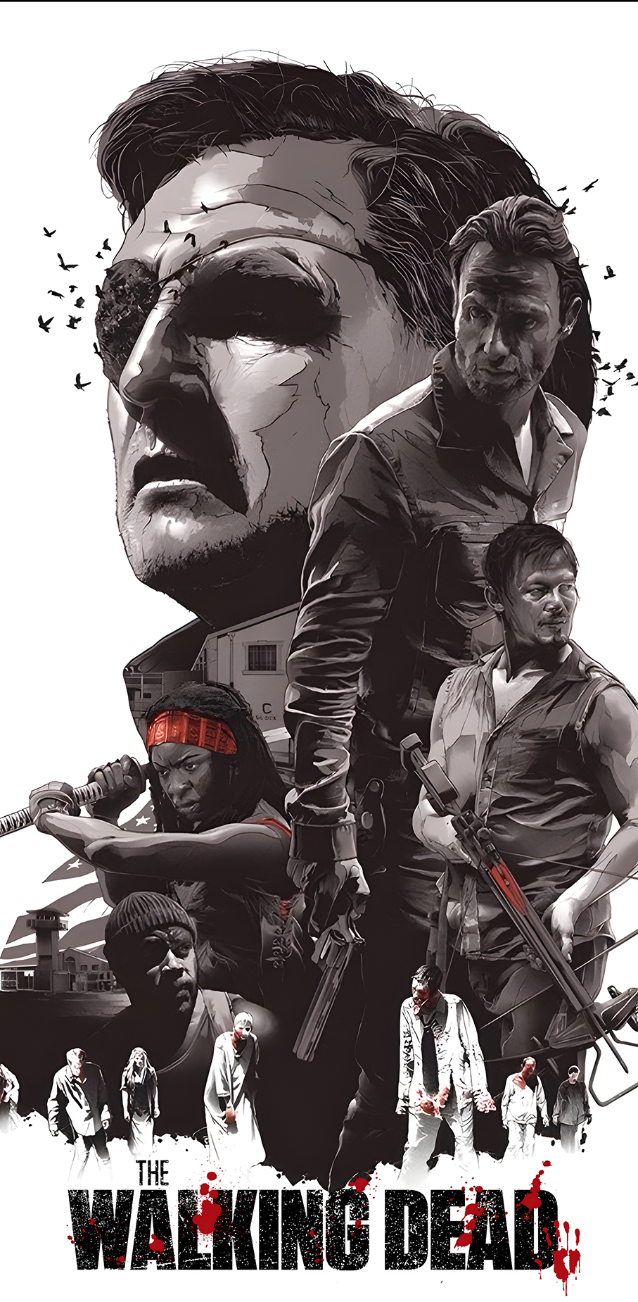 Tapis de protection vitre flipper  The Walking Dead - Dimensions :106cm x 52cm