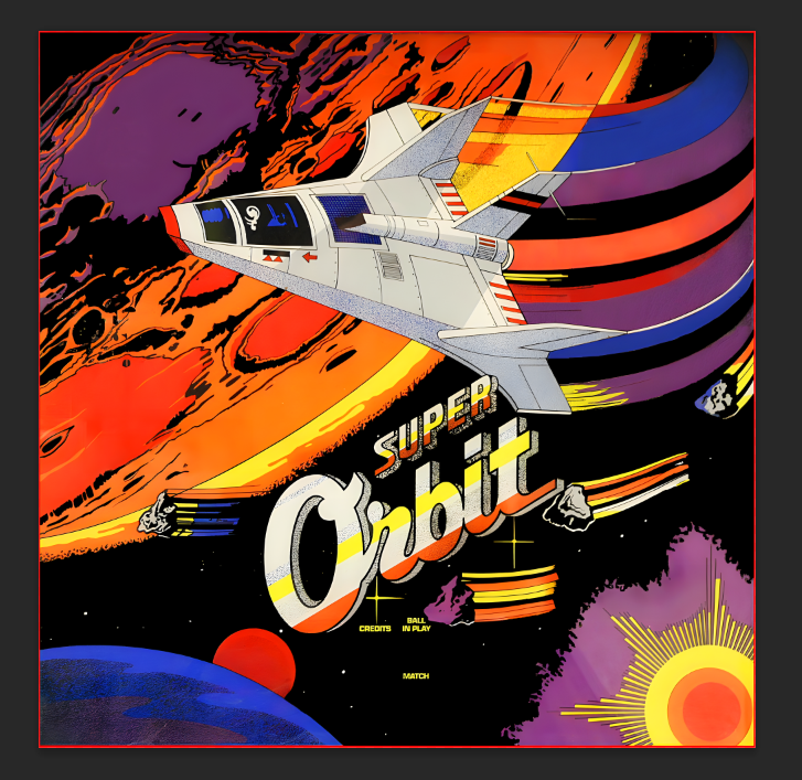 Super Orbit - Translite de flipper (partie scores à découper)
