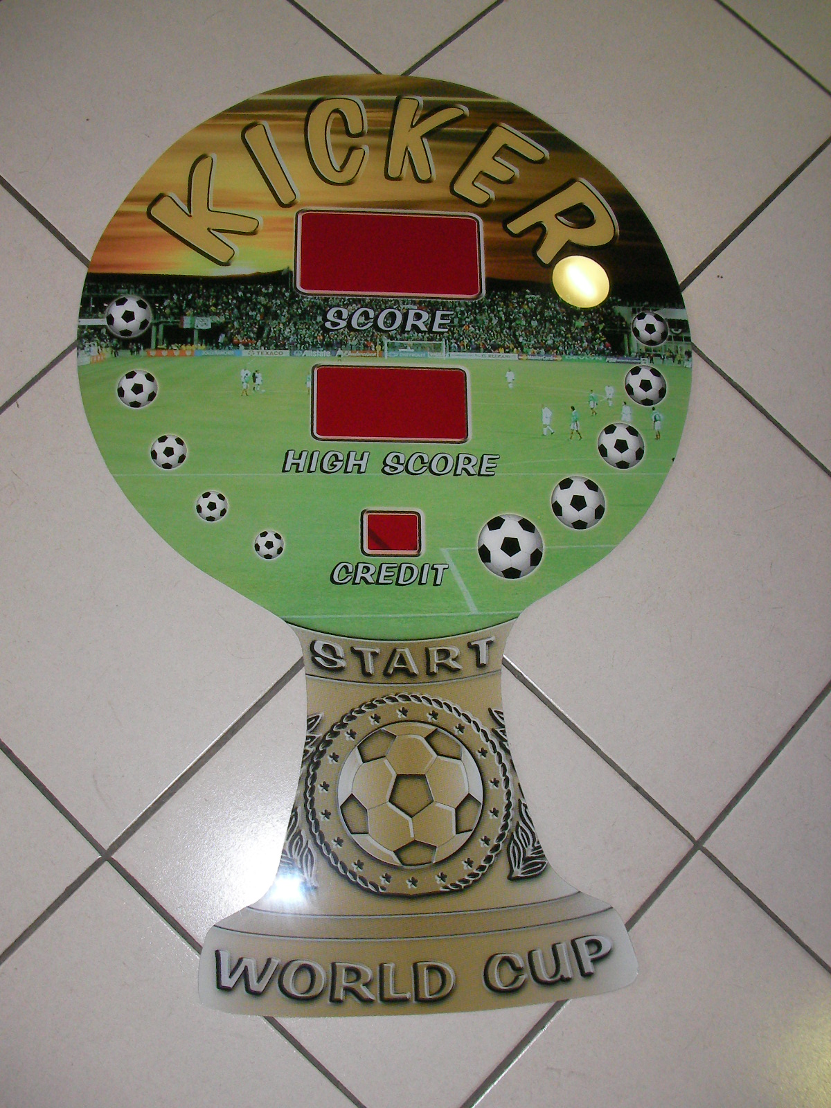 Plexiglass sérigraphié pour jeu forain Kicker Dawpol